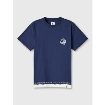 Pretty Green Anaheim Tye Dye Logo T-shirt In Navy In Blue