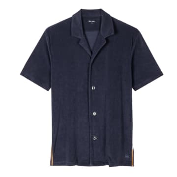 Paul Smith Menswear Towelling Lounge Shirt In Blue