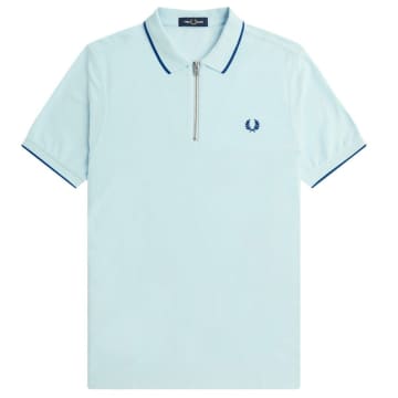 Fred Perry Zip Polo Shirt In Ice