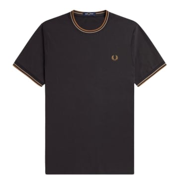 Shop Fred Perry Twin Tipped T-shirt In Stone