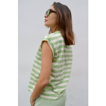 Compañía Fantástica Green Striped Short Sleeve T-shirt