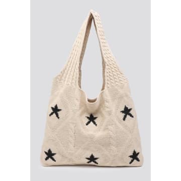 Milan Fashion Bags Knitted Star Shoulder Bag In Neutral