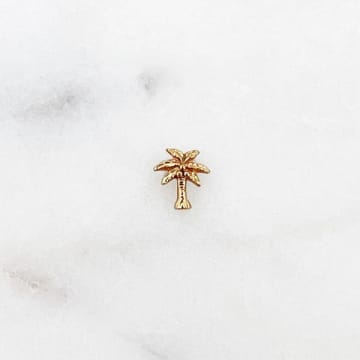 Every Thing We Wear By Nouck Palm Tree Ear Stud Earring Gold Plated