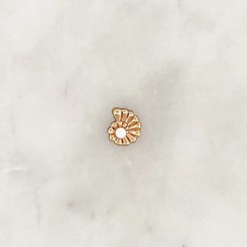 Every Thing We Wear By Nouck Moon Shell Opal Ear Stud Earring Gold Plated