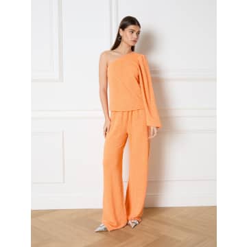 Refined Department | Nova Knitted Flowy Pants In Orange