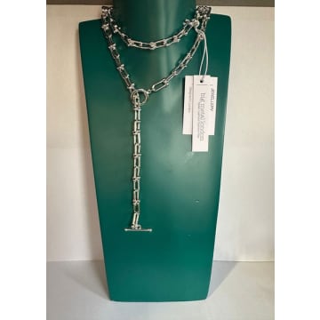 Big Metal Renata Long Chain Necklace In Metallic