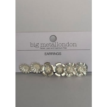 Big Metal Sandrine Multi Pack Of Flower Stud Earrings In Gold