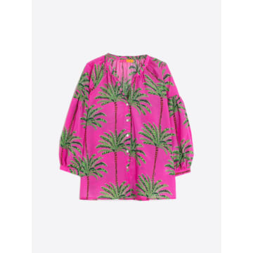Vilagallo Mabel Palm Print Shirt In Pink
