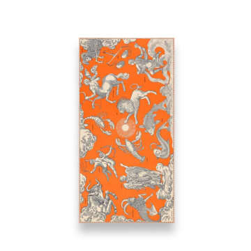 Shop Inoui Editions Scarf 100 Cotton/silk Astrologie Orange
