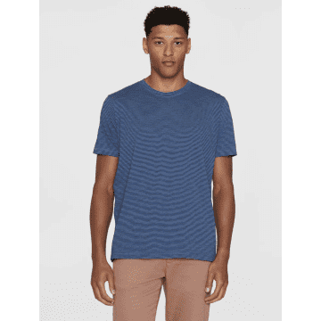 Shop Knowledge Cotton Apparel 1010012 Blue Stripe Narrow Striped Slub T Shirt