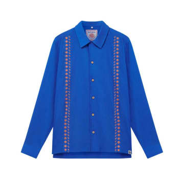 Shop Komodo Nile Shirt Sapphire Blue Embroidery