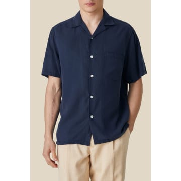 Shop Portuguese Flannel Navy Dogtown Shirt In Blue
