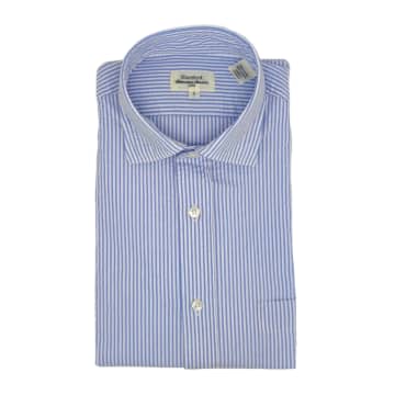 Shop Hartford Paul Stripes Shirt Navy Man/white In Blue