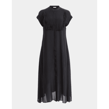 Shop Marella Forma Woven Tassle Detail Button Down Dress Size: 12, Col: Red