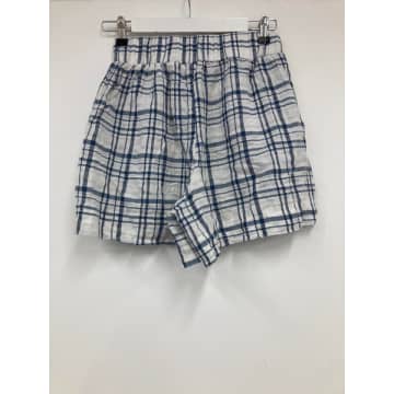 Shop Beaumont Organic Gilma-cay Shorts In Check Size S In White