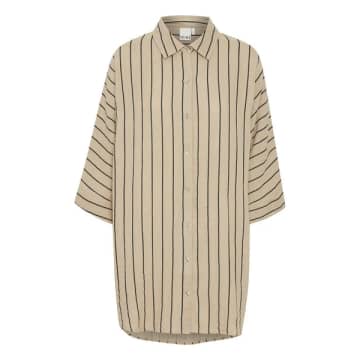 Shop Ichi Iafoxa Striped Beach Shirt