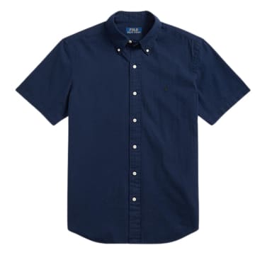 Shop Ralph Lauren Menswear Short Sleeve Sports Shirt In Blue