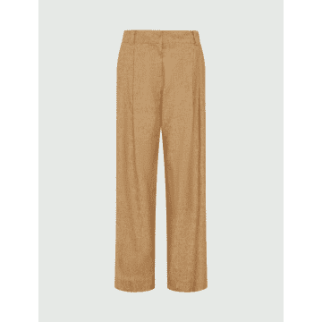 Shop Marella Guida Sparke Lurex Linen Trousers Size: 12, Col: Gold