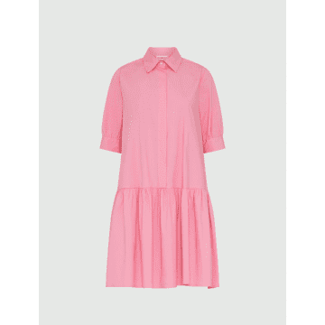 Shop Marella Ebert Gathered Detail Mini Shirt Dress Size: 8, Col: Orange
