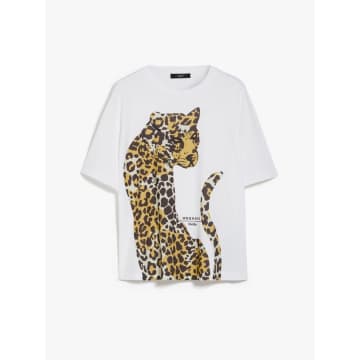 Shop Max Mara Weekend Viterbo Jaguar Print T-shirt Size: S, Col: White