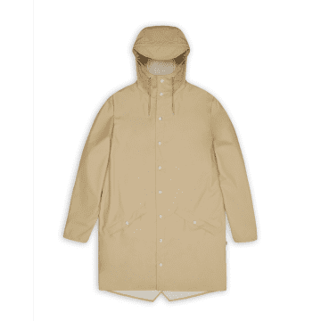 Shop Rains Sand Long Jacket 12020 In Neutrals