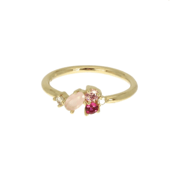 Shop Les Cléias Plaqué Or Ring In Gold Plated And Roses Roses Raoul