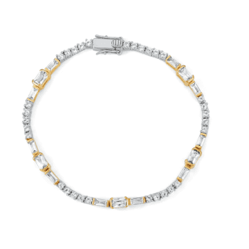 Shop V By Laura Vann Verity Tennis Bracelet In White