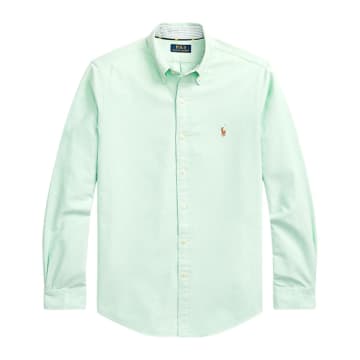Shop Ralph Lauren Menswear Custom Fit Oxford Shirt In Green