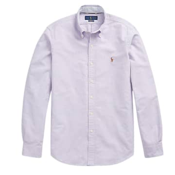 Shop Ralph Lauren Menswear Custom Fit Oxford Shirt In Purple