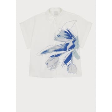 Shop Paul Smith Blue Tulip Wide Sleeve Shirt Size: 14, Col: White