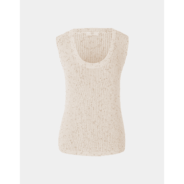 Shop Riani Knitted Glitter Specks Sleeveless Vest Col: 802 Champagne, Size: