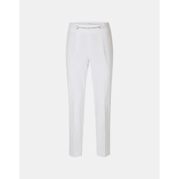 Shop Riani Slim Fit Horsebit Detail Trousers Col: 100 White, Size: 14