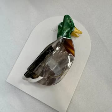Shop Solar Eclipse Hand-painted Mallard Duck Bird Claw Hair Clip