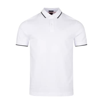 Shop Hugo Boss Cotton Piqué Slim-fit Polo In White