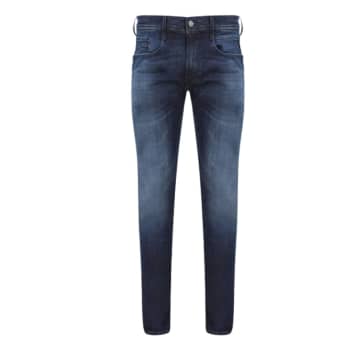 Shop Replay Anbass Slim Fit Hyperflex Jeans In Blue