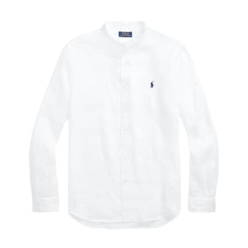 Shop Ralph Lauren Menswear Grandad Collar Shirt In White