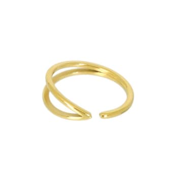 Shop Les Cléias Acier Inoxydable Nalia Golden Stainless Steel Ring