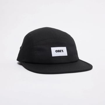 Shop Obey Bold Label Organic 6 Panel In Black