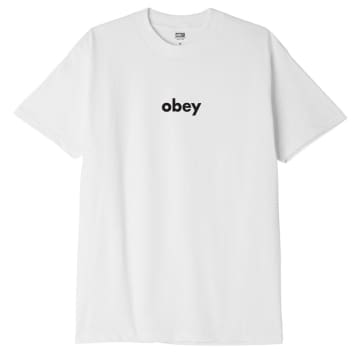 Shop Obey Lower Case T-shirt In White