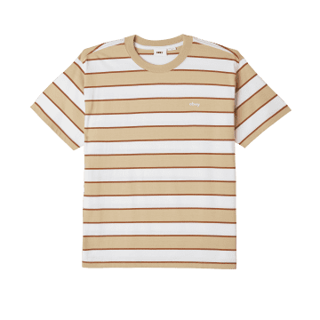 Shop Obey Sandborn Stripe T-shirt In Neutrals