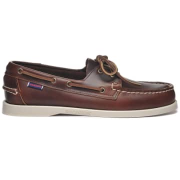 Shop Sebago Docksides Portland Waxed Leather Boat Shoes In Brown