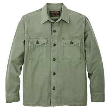 Shop Filson Reverse Sateen Jac-shirt In Green