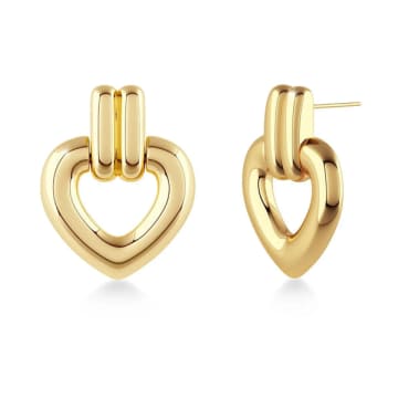 Shop Edblad Beverley Medium Stud Earrings In 14k Gold Plating On Stainless Steel