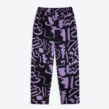 Shop Miss Pompom Purple Scribble Trousers