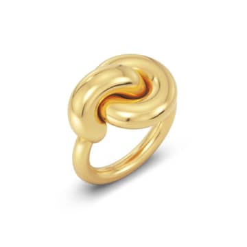 Shop Edblad Redondo Ring In 14k Gold Plating On Stainless Steel