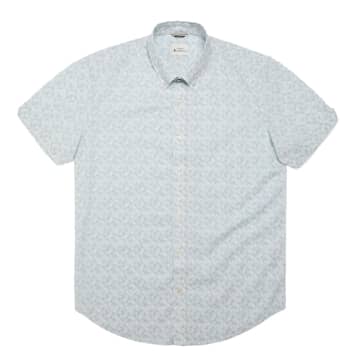 Shop Ben Sherman Optic Geo Print Short Sleeve Shirt In Blue