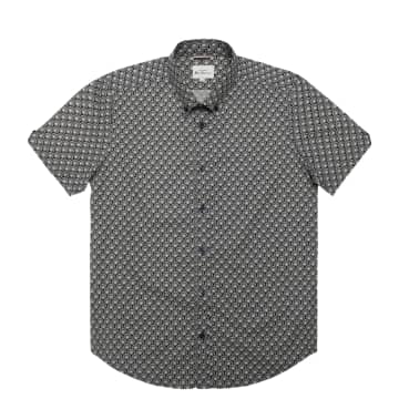 Shop Ben Sherman Block Geo Print Short Sleeve Shirt In Blue