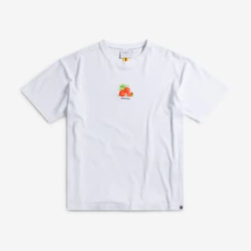 Shop Percival Oranges Oversized Embroidered T Shirt White