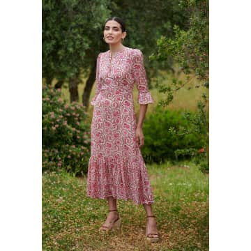 Shop Neve & Noor Petra Dress In Ruby Rose