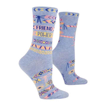 Shop Blue Q Friend Power Women's Socks In Blue
